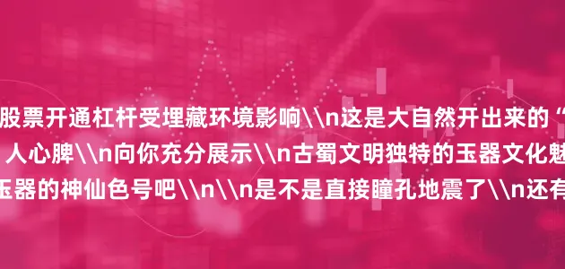 股票开通杠杆受埋藏环境影响\n这是大自然开出来的“盲盒”\n主打一个“沁”人心脾\n向你充分展示\n古蜀文明独特的玉器文化魅力\n赶紧纯享金沙玉器的神仙色号吧\n\n是不是直接瞳孔地震了\n还有的网友不过瘾\n对玉璧的“长相”也上头了\n来自音乐圈的、咖啡圈的爱好者纷纷联动\n\n有说像珍藏版CD的\n\n有说想带回家当咖啡滤杯的\n看出来了\n是真心动了\n\n